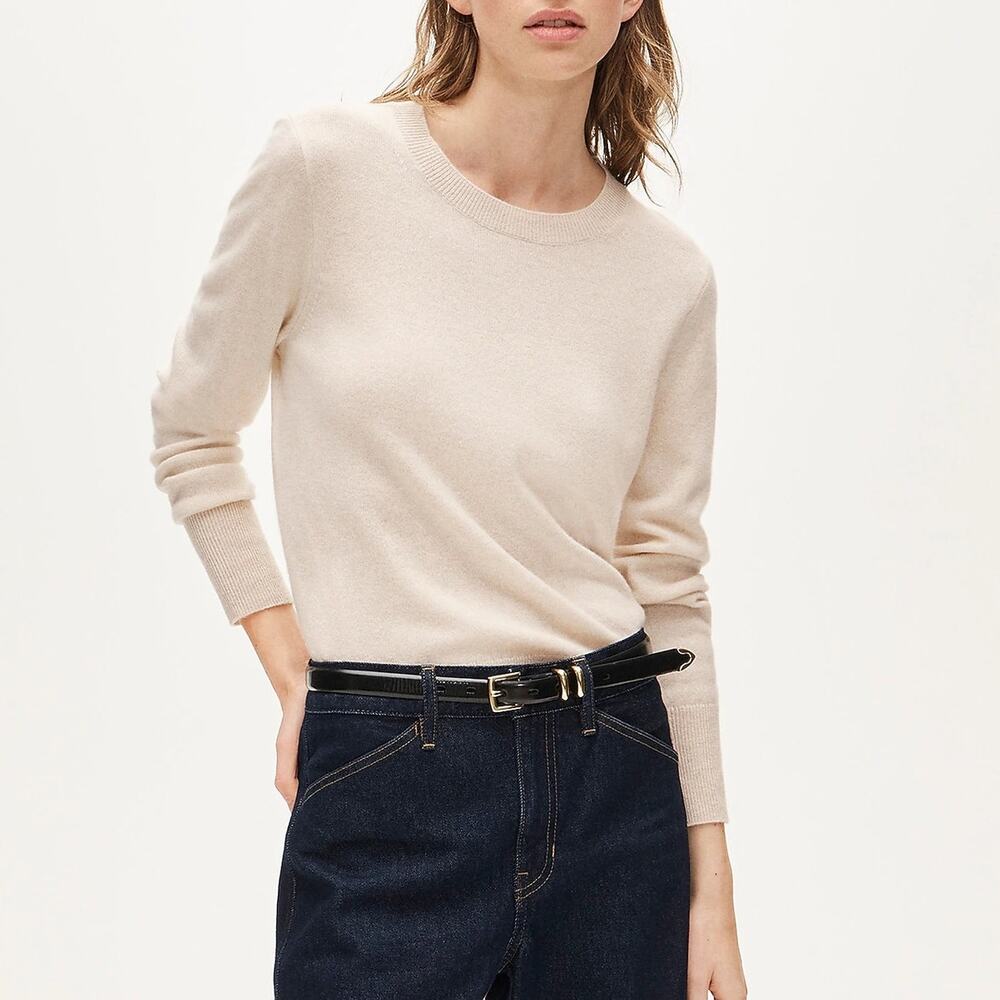 J.Crew Cashmere Classic Fit Crewneck Sweater Heather Natural Size XXS NWT